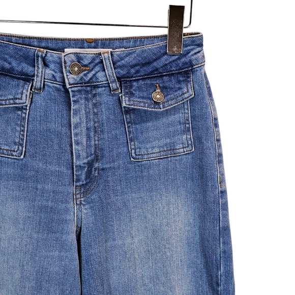 Subdued Womens Low Waist Wide Leg Jeans Sz 6 Light Wash Raw Hem Casual 90s Vibes - Picture 7 of 12